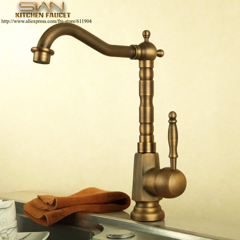 Good Quality Single Handle Antique Brass Bathroom Kitchen Faucet Basin