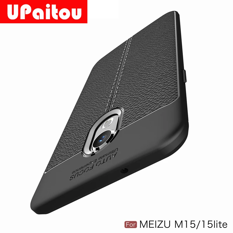 

UPaitou Soft TPU Case for Meizu M15 / 15 Lite Cover High Quality Litchi Texture Silicone Case for Meizu 15 Lite Back Cover