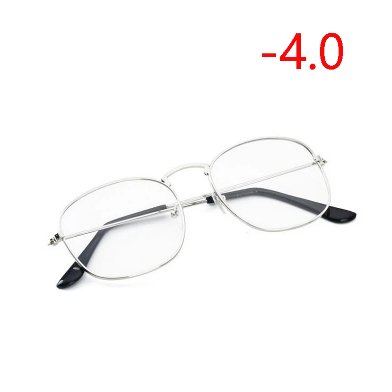 Модные металлические овальные очки для близоруких женщин ретро серебряные студенческие диоптрические очки-1,0-1,5-2,0-2,5-3,0-3,5-4,0 - Цвет оправы: Myopia 400