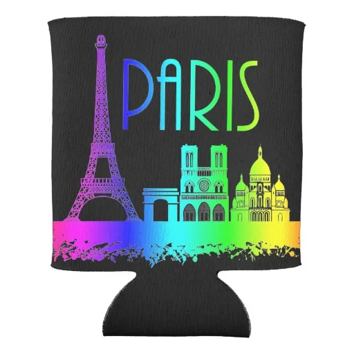 Париж Радуга памятники Эйфелева башня может охладить фантастический дизайн крутые держатели банок с пивом для пары замечательные напитки Insualtors