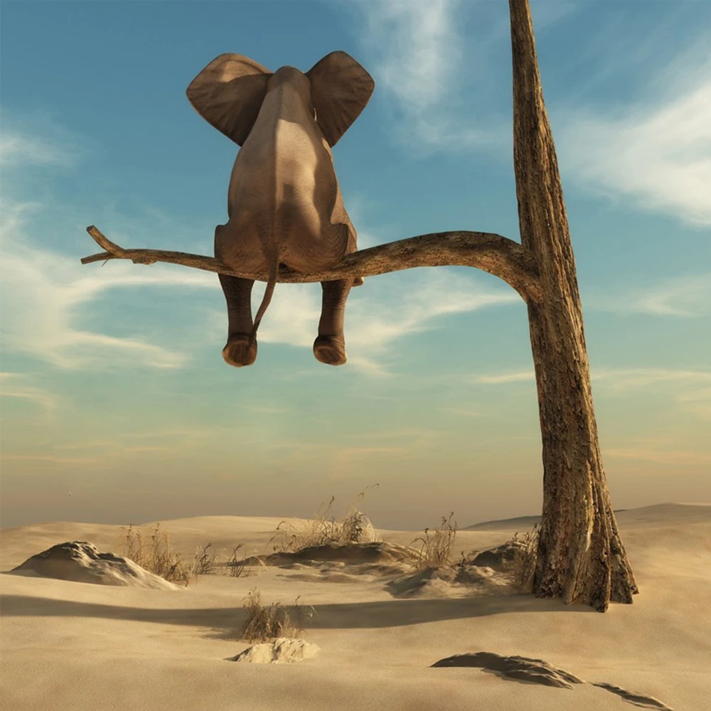 

Full Round Drill Embroidery 5D DIY Diamond Painting "Desert Elephant" Embroidery Cross Stitch for Home Decor Supplies