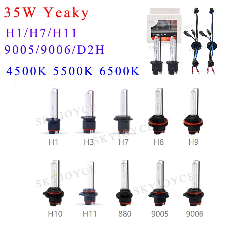 SKYJOYCE Original 35W Yeaky Cnlight HeartRay HID Bulb 4300K 4500K 5500K 6500K 6000K H1 H11 H3 HB3 HB4 D2H H7 Car Headlight Bulb (1)