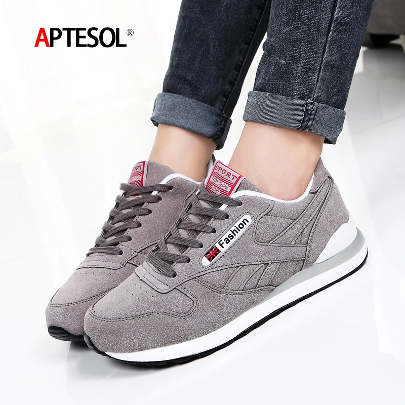 

Women High Quality Breathable Suede Running Sneakers Light Weight Cushioning Lace Up Women's Outdoor Sport Shoes (TPU Sole)