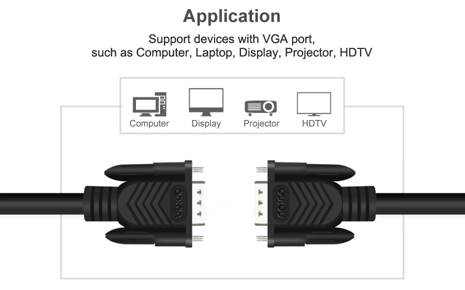 VGA кабель VGA в VGA адаптер конвертер с двойными магнитами кольцо для HD ТВ ПК ноутбук ТВ коробка Проектор Монитор 1 м 2 м 3 м 5 м