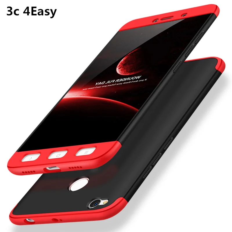 Luxury Case for Xiaomi Redmi 4x 360 Full Protection Anti-knock 3 in Hard Cover 4X Coque Fundas | Мобильные телефоны и