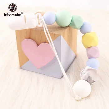 

Let's make 5pcs Pacifier Clip Baby Nursing Accessories Chewable Hex Silicone Beads Pacifier Toy Teething Soother Clip Chains
