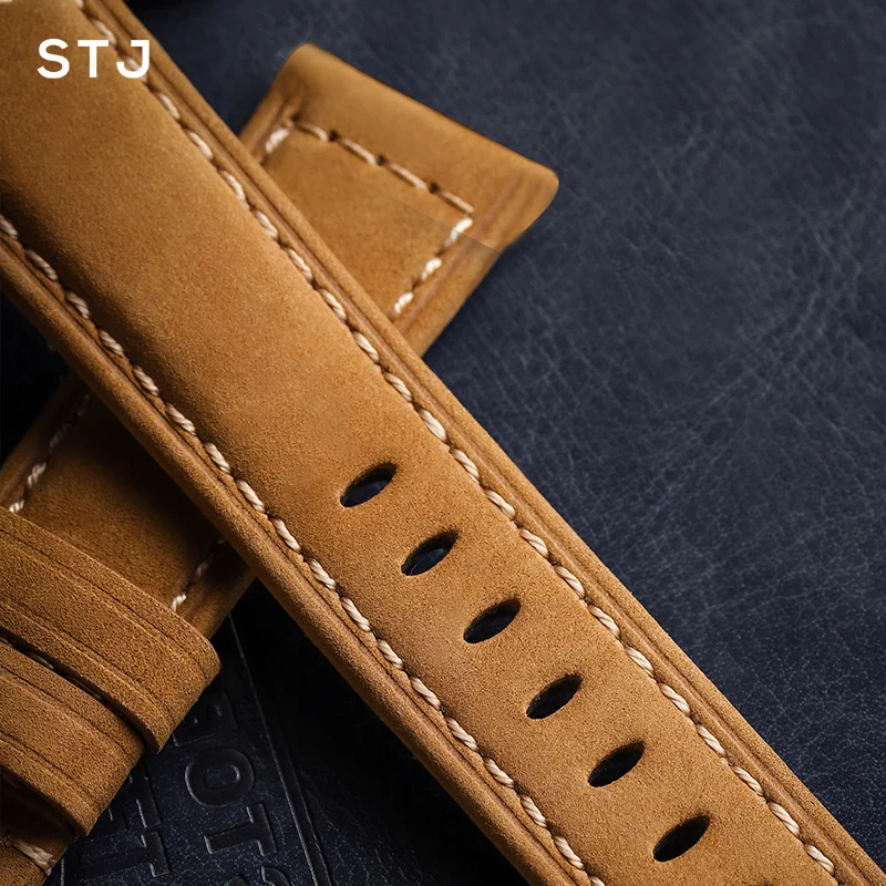 STJ ручной работы из воловьей кожи 22 мм 20 мм ремешок для часов для samsung Galaxy Watch Active 42 мм 46 мм для женщин и мужчин кожаный ремешок для часов для huawei GT 2
