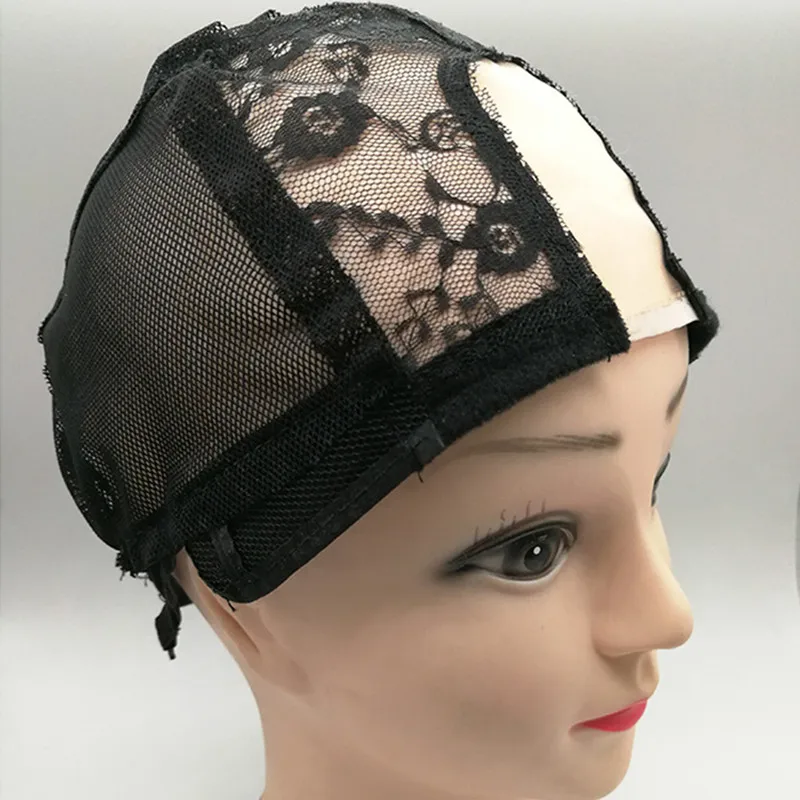 U Part Wig Caps With Lace Net and Hair Weaving Stretch Adjustable
