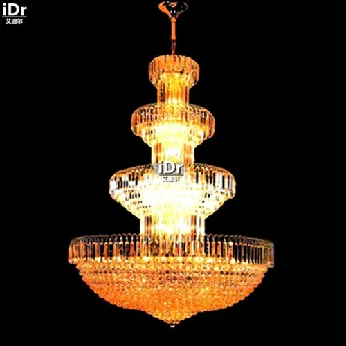 Люстры Золотая люстра, лампа лобби полированного металла Светильник спальни, d120cm x H200cm