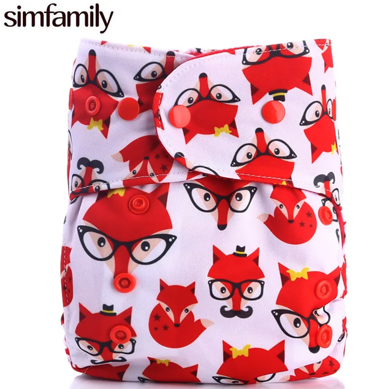 

[simfamily] Reusable Waterproof Red Microfleece Baby One Size Pocket Cloth Diaper Nappy Stay Dry Color Snaps Fit 3-15Kgs Baby