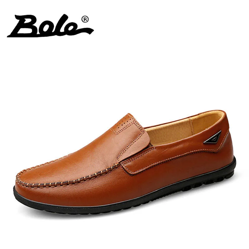 BOLE Fashion Designer Slip on Men Leather Shoes Fall New Handmade Genuine Leather Driving Loafers Flats Shoes Men big size 37-47 BOLE Fashion Designer Slip on Men Leather Shoes Fall New Handmade Genuine Leather Driving Loafers Flats Shoes Men big size 37-47
