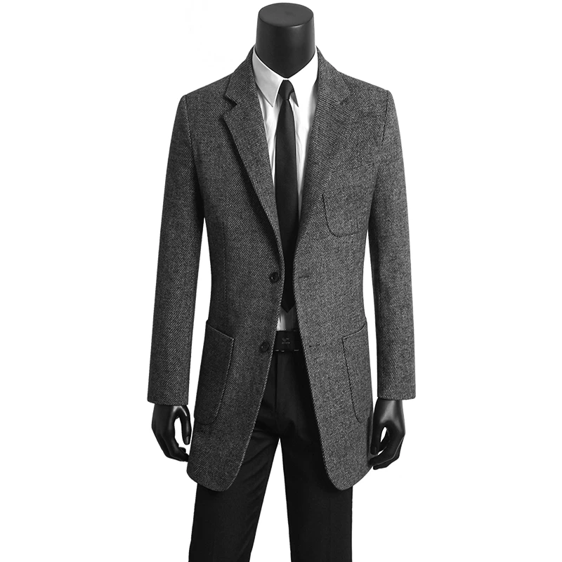 Ropa coreana para hombre, traje informal joven, abrigos de lana ajustados, chaqueta de café, abrigo masculino, abrigos coat men|long winter coats menmen woolen coat - AliExpress