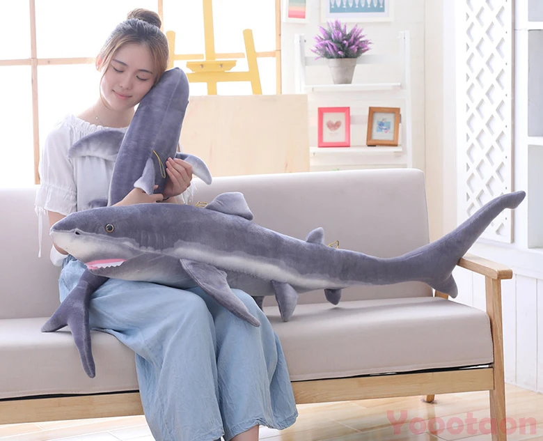 Большой размеры акула/Bluefin тунец мягкий забавные плюшевые игрушки Мягкий укус Акула Мягкие подушки детские Успокаивающая подушка подарок