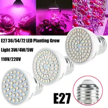 E27 36/54/72 LED spectre complet plantation lampe de culture ampoule Veg lampe hydroponique 3/4/5 W 110/220 V #262251