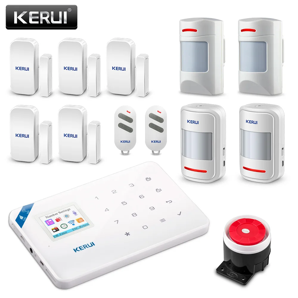 Original KERUI WI8 Pet Immune PIR Detector Smart WIFI GSM Burglar Security Alarm System IOS Android