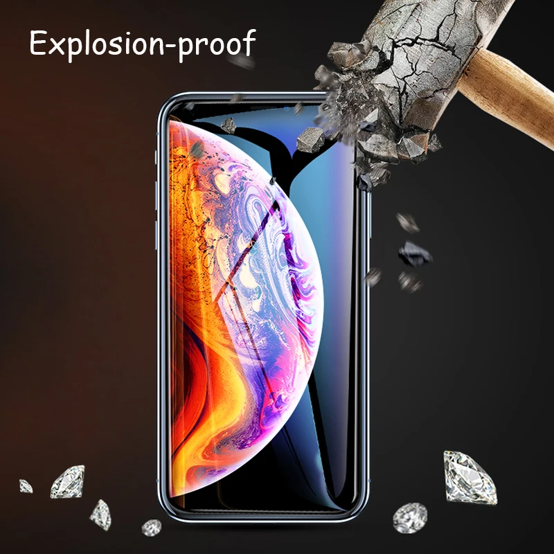 Закаленное стекло для iPhone 11 Pro XS Max Защита экрана для iPhone X стекло на iPhone X XS XR 11 защитное стекло 9D