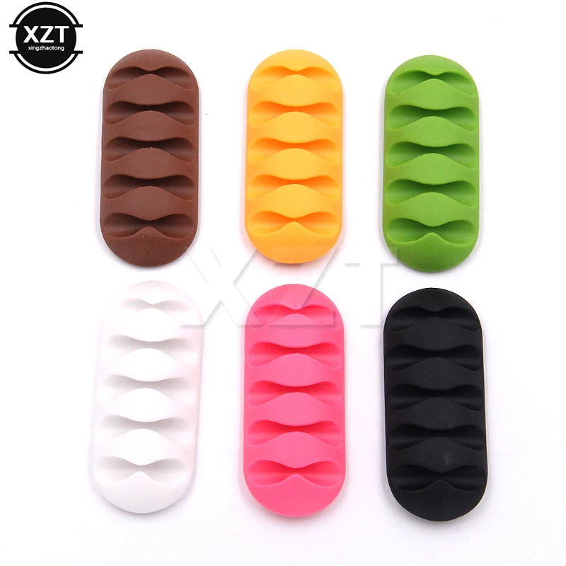 

Portable Winder Earphone Cable Organizer Wire Storage Silicon CC-947 Charger Desktop Cable Holder Clips for Earphone Cable