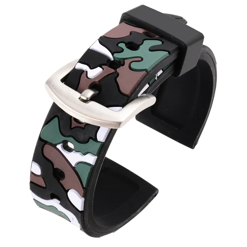 Смарт-браслет 20 мм 22 мм 24 мм Силиконовые камуфляжные часы ремешок для мужчин и женщин ремешок для часов камуфляж smartwatch аксессуары assista cinta