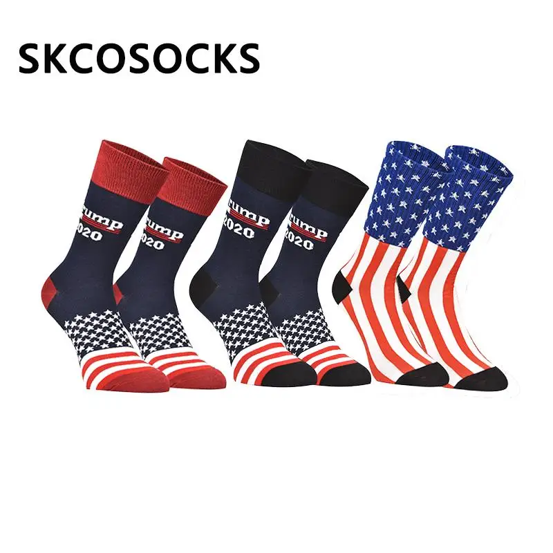 

New America National Flag Printed Socks 2020 Soft Comfort Men Cotton Trump Sock Novelty Male Socks