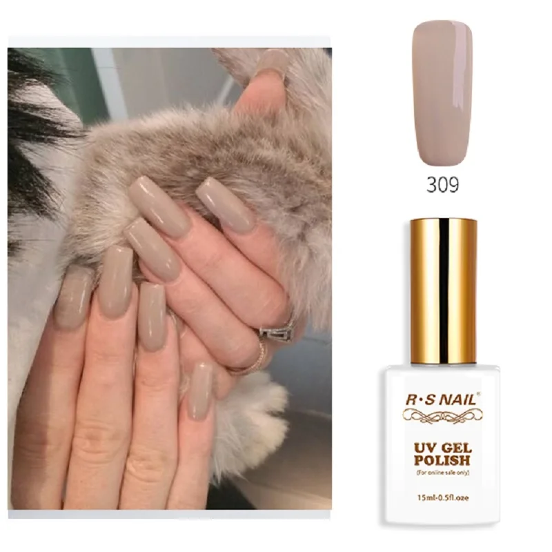  RS Nail No.309 high-class color led uv color gel nail polish luxury gel lacquer French manicure ver