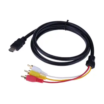 

Audio Cable 1.5M HD HDMI To 3RCA AV Cable Gold-Plated Audio Cable for TV Set-Box for PC Projector Tablet Computers