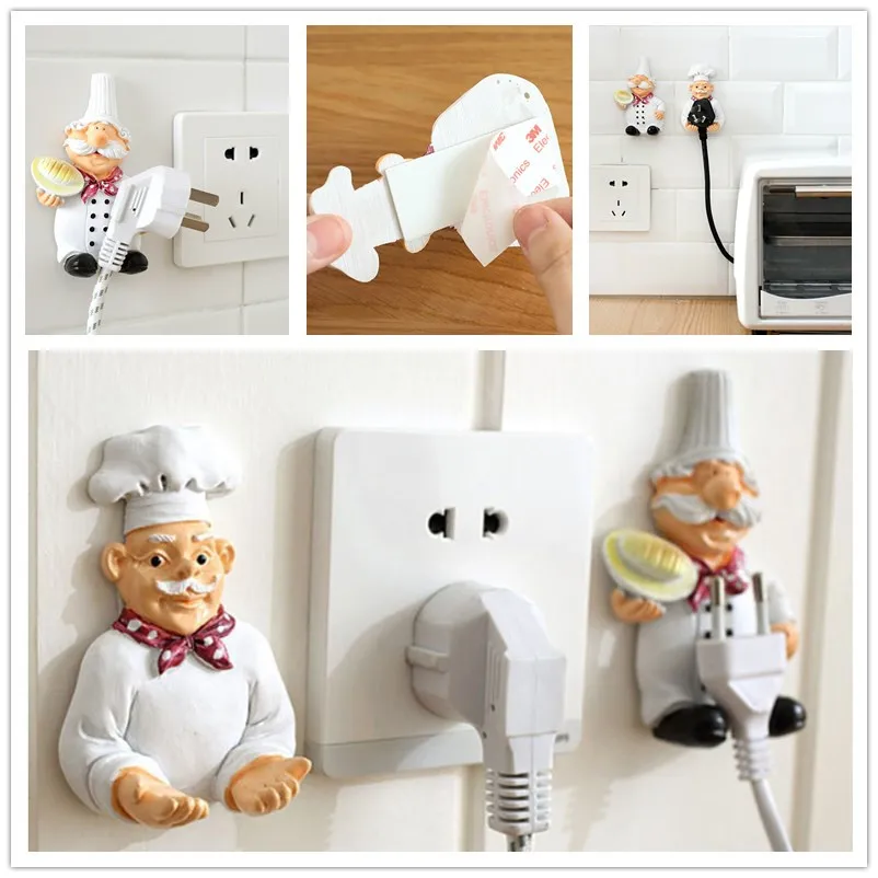 

IQIAN Kitchen Accessories Resin Hook Chef Power Cord Socket Storage Rack Kitchen Gadgets Mutfak Aksesuarlari Kitchen Supplies