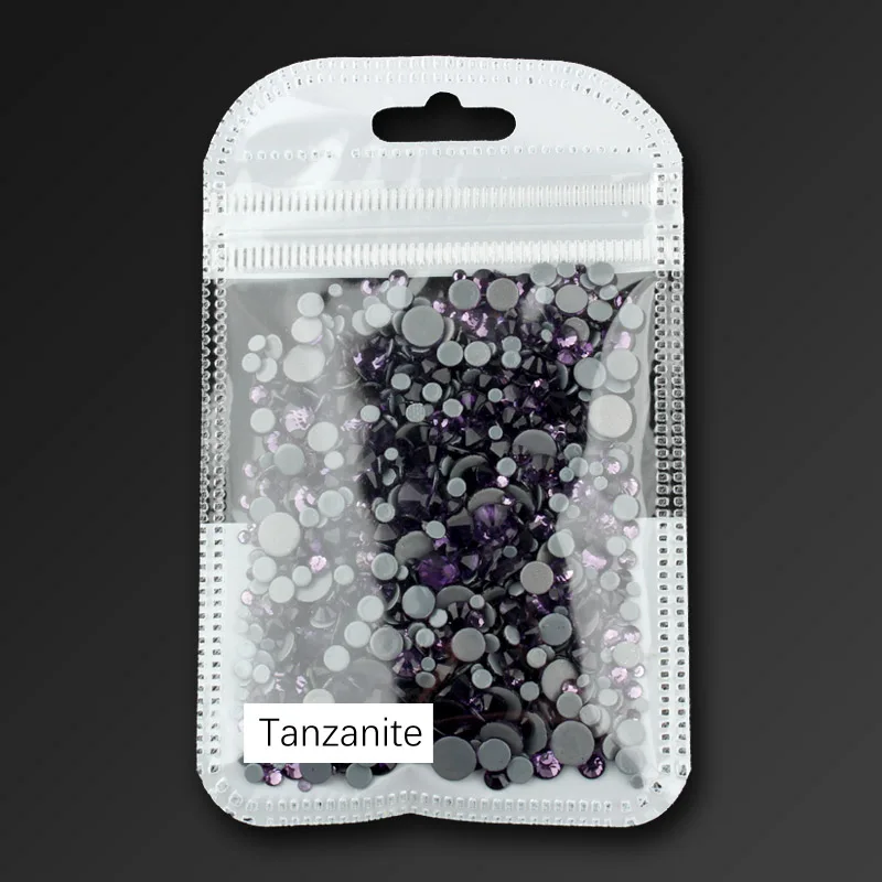 Высокое качество, исправление хрусталя и искусственного алмаза, прозрачный SS6-SS30, разные размеры, кристаллы и камни, 1000 шт./лот, для одежды, сделай сам - Цвет: Tanzanite