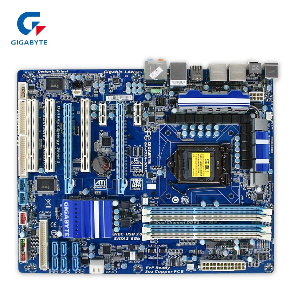 

Gigabyte GA-P55A-UD3R Desktop Motherboard P55A-UD3R P55 LGA 1156 Core i7 i5 i3 DDR3 16G SATA3 USB3.0 ATX