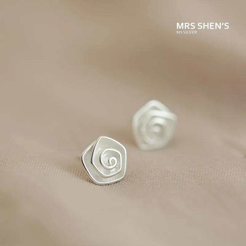 

NEW!Real 925 Sterling Silver Jewelry For Women Elegant Spiral Flower Earring Stud Small Stud Earring For Girls Wholesale