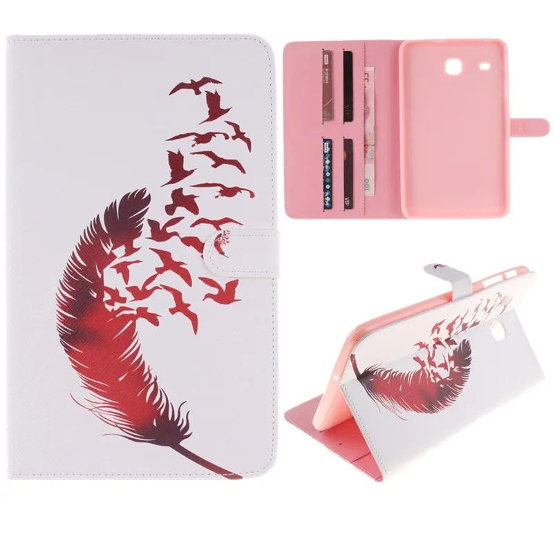 2 Leaves PU Leather Stand Case For Samsung Galaxy Tab E 8.0 Case T377 T375 T377V SM-T377V Case Protector Tablet Wallet Cover Bag (44)