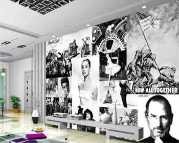 

beibehang Nostalgic European Celebrity Star Character Oil Painting Wallpaper Living Room Bed Head Background papel de parede