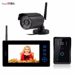 SmartYIBA 7 "дверной звонок 2,4 г беспроводной CCTV наблюдения DVR видео телефон двери для камеры наблюдения домофон динамик вызова