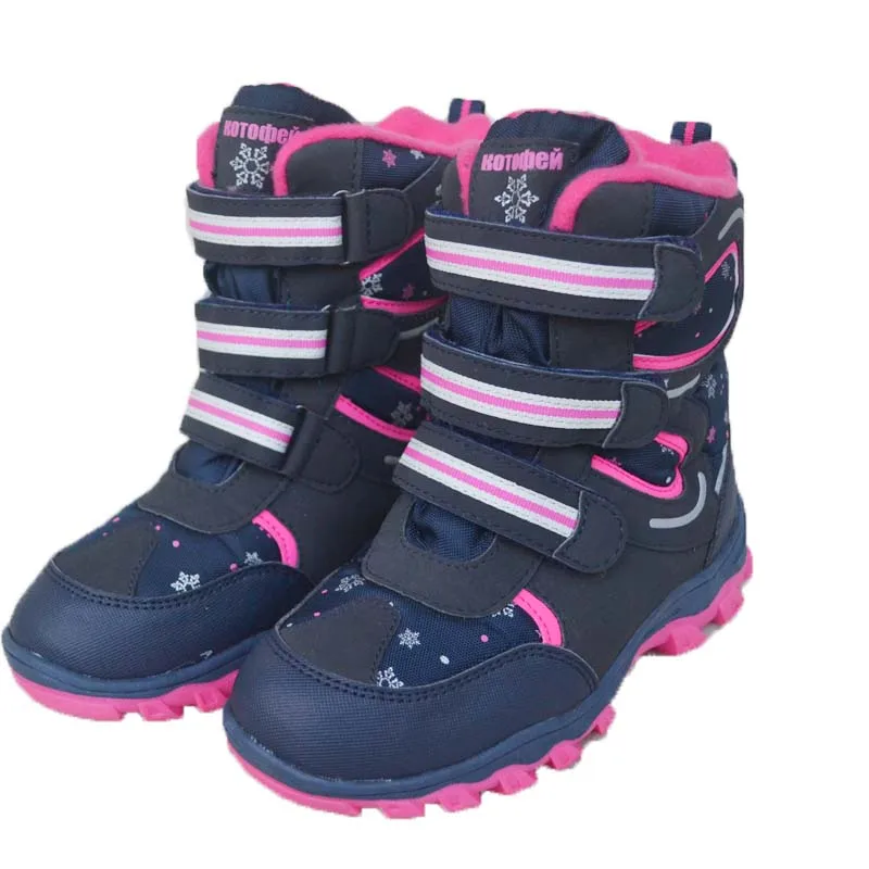 

KOTOFEY Girls winter walking shoes Children winter outdoor skiing Shoes Girls Snow shoes kids waterproof cotton shoes for-35C