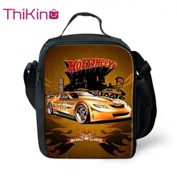 Thikin Hot Wheels Racing Car повседневные сумки для ланча для подростков мальчиков модный портативный кулер мультфильм сумка с узором сумка для пикника