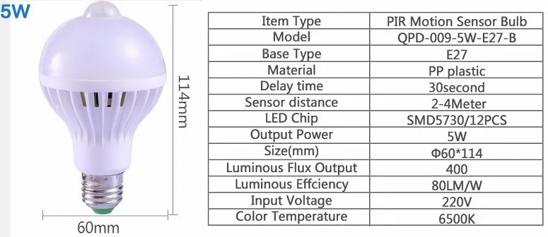Смарт-E27 движения PIR Сенсор светодиодный лампы 5 Вт 7 Вт 9 Вт 220V микроволновый радар Сенсор светодиодный лампы светильник s с движения Сенсор светильник для дома