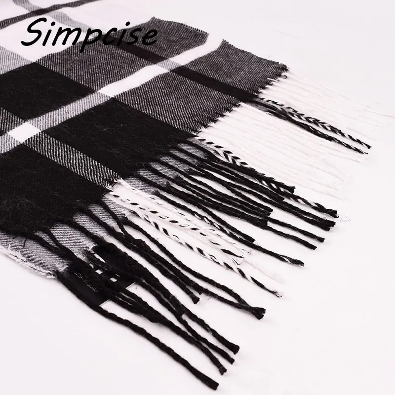 Designer Unisex Polyester Fiber Wool Cashmere Blend Plaid Warm Scarf 2016 New Charming Man Scarves A3A17537 mens navy scarf