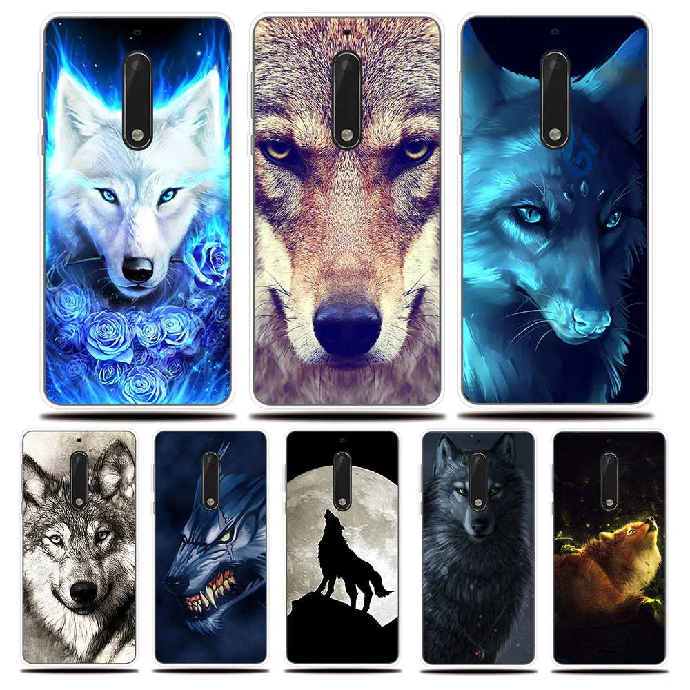 Силиконовый чехол с узором Wild Wolf для Nokia 1 2 3 5 6 7 8X5X6X7 мягкий 8 Plus |