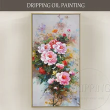 Топ-арт, ручная роспись, высокое качество, пион, масляная живопись, классический китайский цветок, пион, масляная живопись для украшения стен