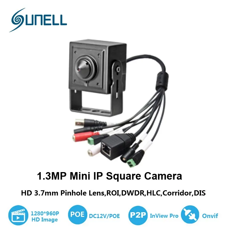  Sunell micro 3.7mm lens mini ip camera 960P home security video cctv surveillance small hd onvif video p2p cam with audio alarm 