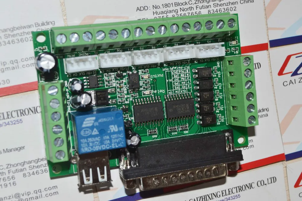 Модернизированный 5 Axis CNC Интерфейс адаптер коммутационная плата для Драйвер шагового двигателя Mach3+ USB кабель. Мы являемся производителем технических