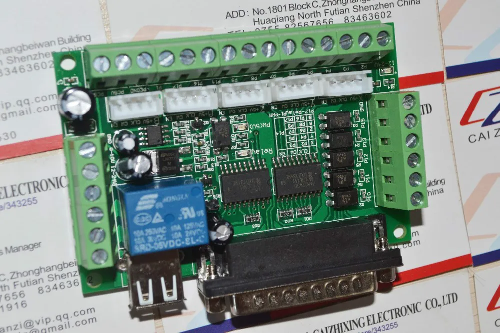 

Upgraded 5 Axis CNC Interface Adapter Breakout Board For Stepper Motor Driver Mach3 +USB Cable.We are the manufacturer Technical