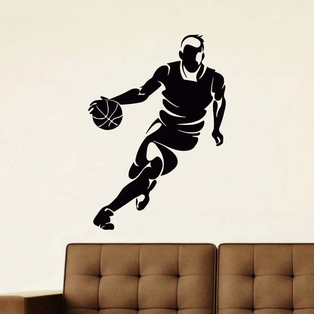 WALL DECAL VINYL STICKER GYM SPORT BASKETBALL PLAYER DECORin Wall