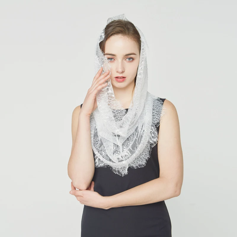 Кувертюр invierno mujer 2019 хиджаб шарф кружевная Женская бандана шале femme sjaals voor dames headtie