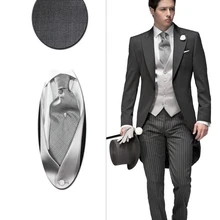 Лидер продаж /индивидуальный элегантный серый костюм свадебный смокинг для мужчин/3 шт. костюмы включают бальные платья(куртка+ жилет+ брюки
