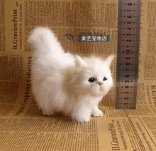 cute white simulation cat doll lifelike small cat model gift 12x6x12cm