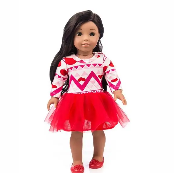 Модное платье, одежда, подходит для американского кукольного платья для девочек, 18 дюймов, кукольная одежда и аксессуары, платья(обувь в комплект не входит - Цвет: 06