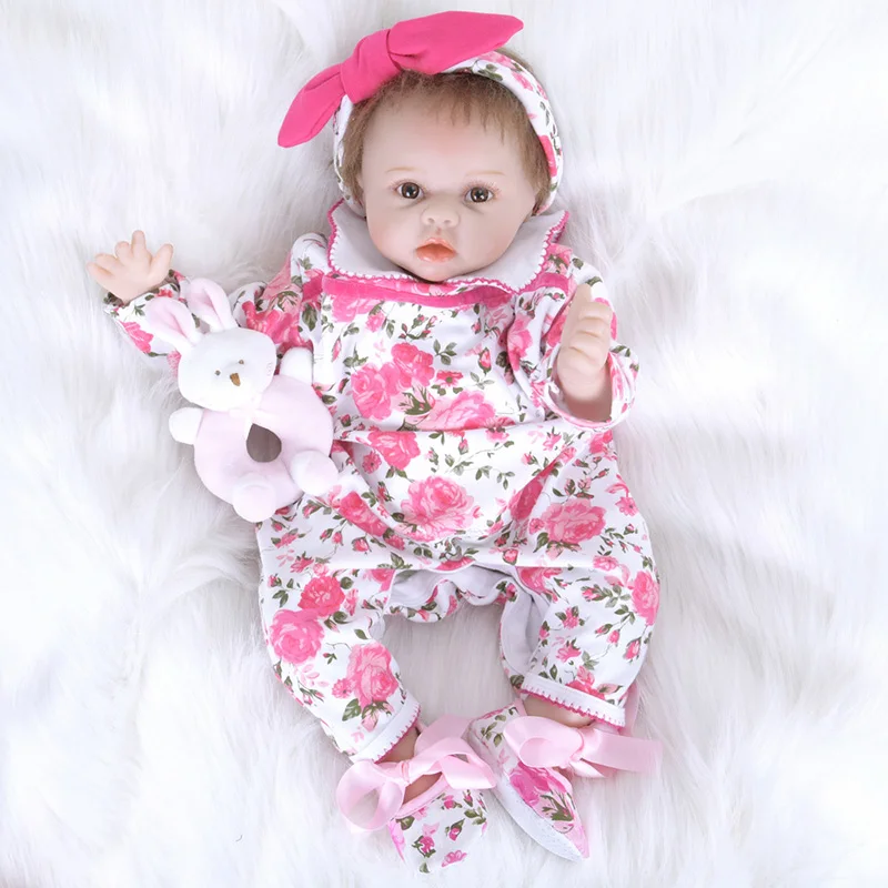 

22 Inch Lifelike New Born Baby Dolls Silicone Bebe Reborn Rooted Mohair Soft Vinyl Reborn Babies Doll SB5565 Girl Toys Brinquedo