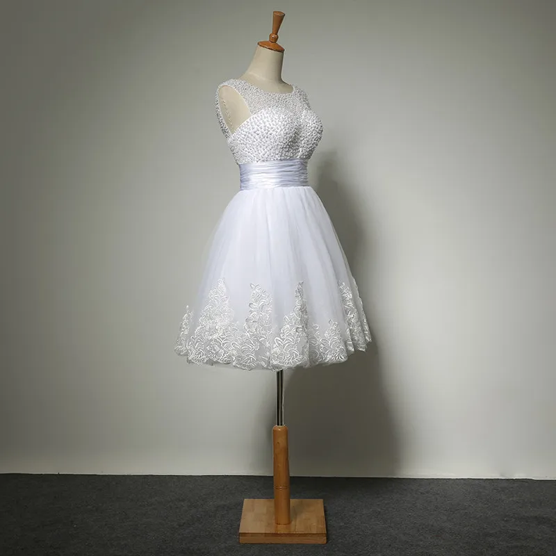 Suosik 2017 white short wedding dresses the bride sexy lace wedding dress bridal gown plus size ivory vestido de noiva curto 15