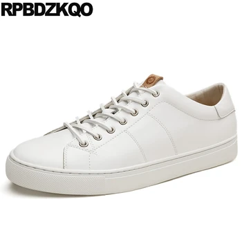 

men shoes luxury brand white runway sneakers british style skate flats walking rubber sole high quality italian trainers Italy