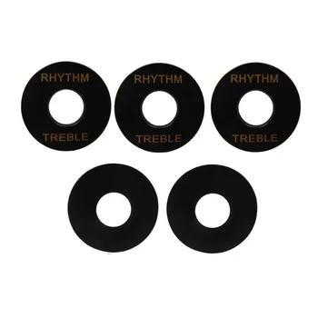 

NEW 5pcs Plastic Guitar Toggle Switch Plate Selector Cover Rhythm Treble Ring Black for LP Electric Guitar